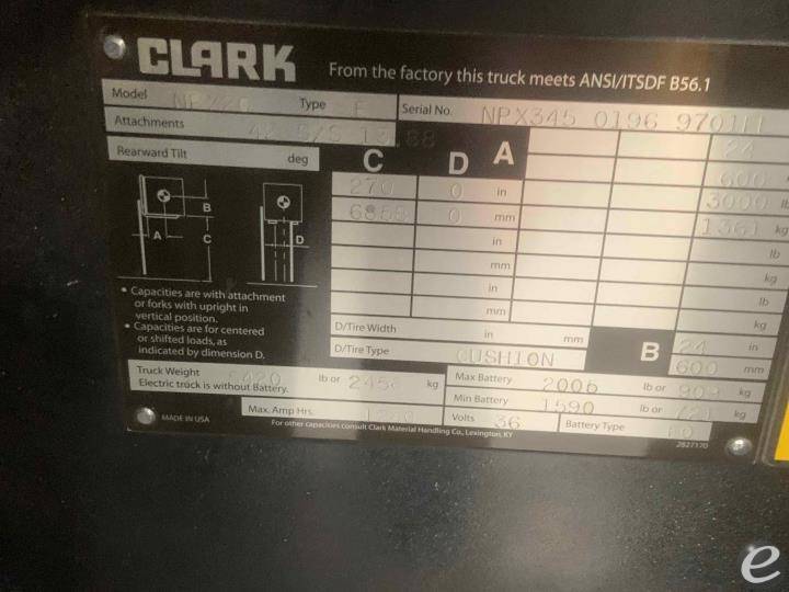2016 Clark NPX20