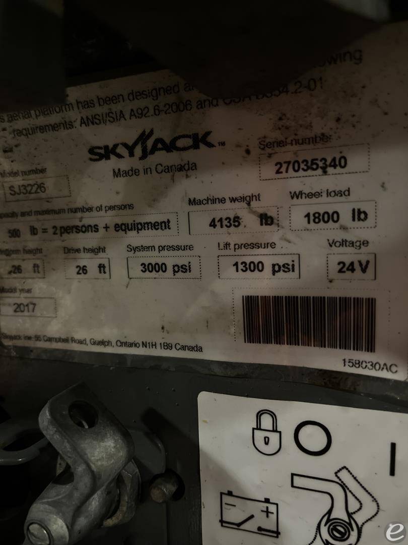2017 Skyjack 3226