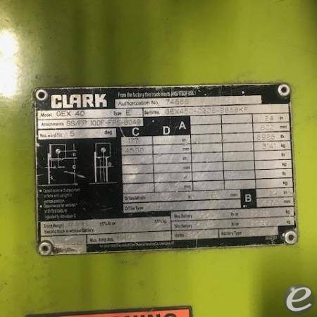2016 Clark GEX40 Electric Forklift - 123Forklift
