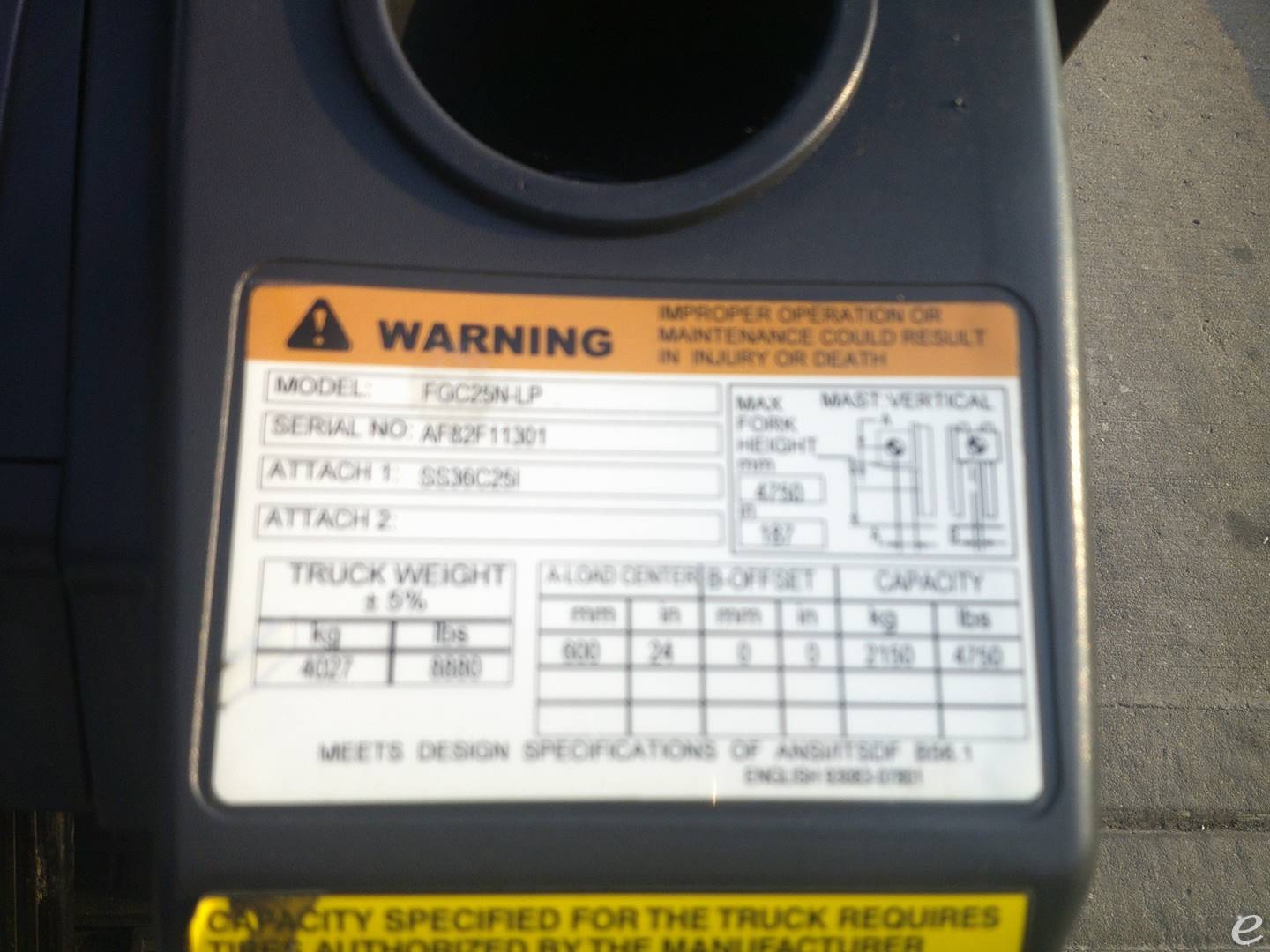 2007 Mitsubishi FGC25N-LP