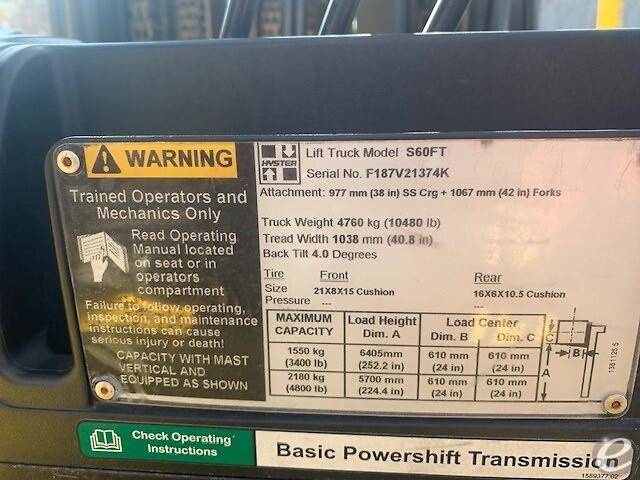 2012 Hyster S60FT LP Gas Forklift - 123Forklift