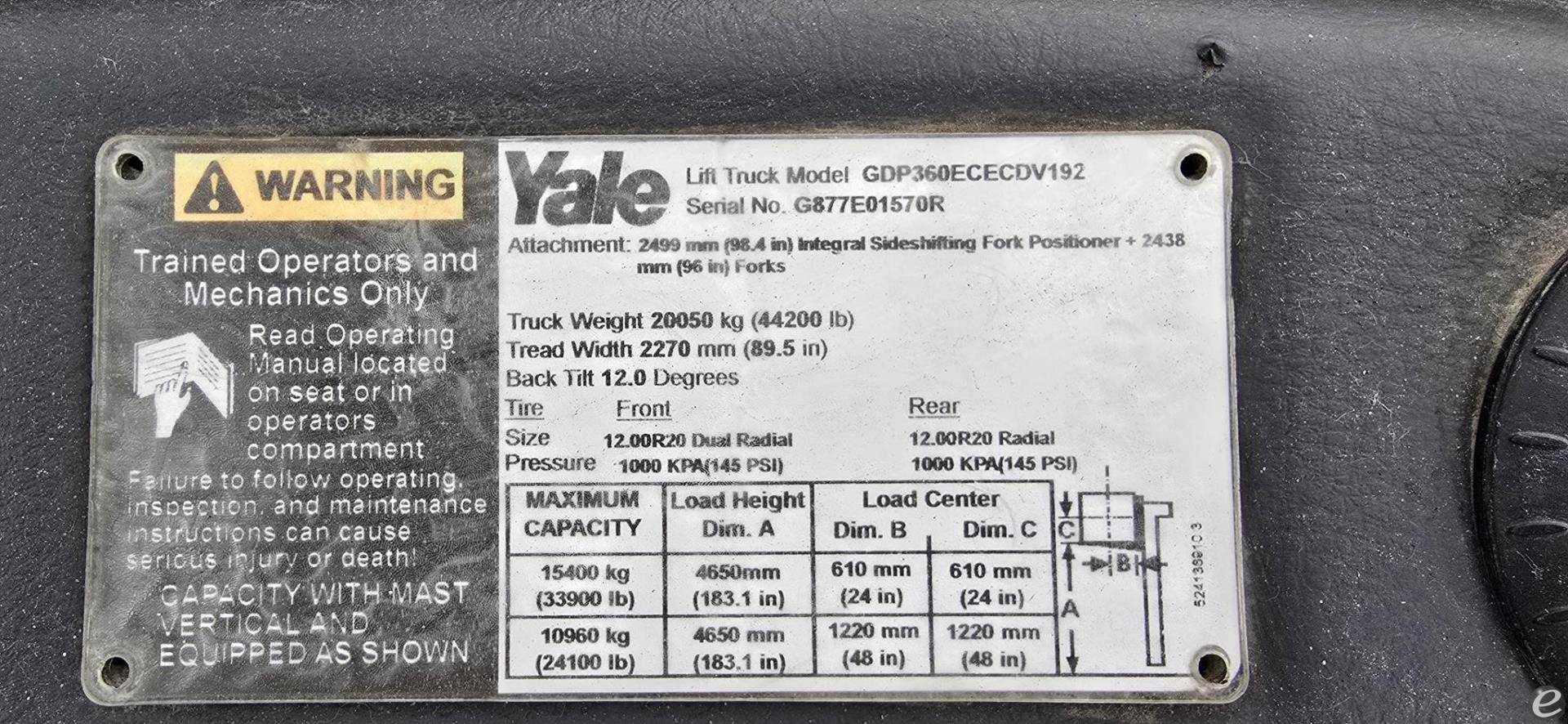 2017 Yale GDP360EC