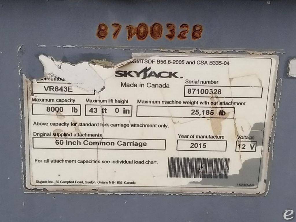 2015 Skyjack VR843E