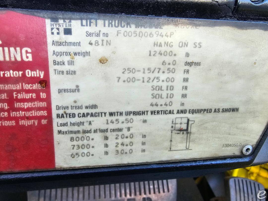 1993 Hyster H80XL