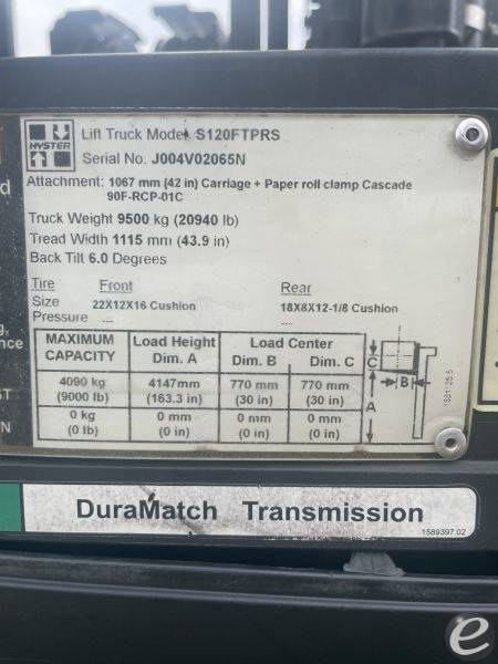 2015 Hyster S120FTPRS