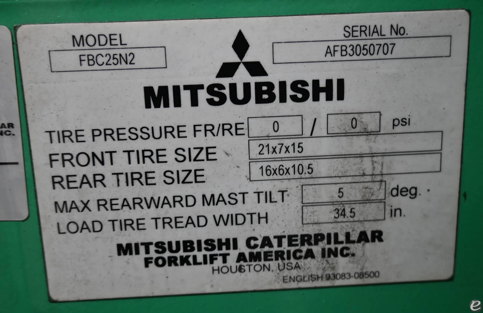 2016 Mitsubishi FBC25N2