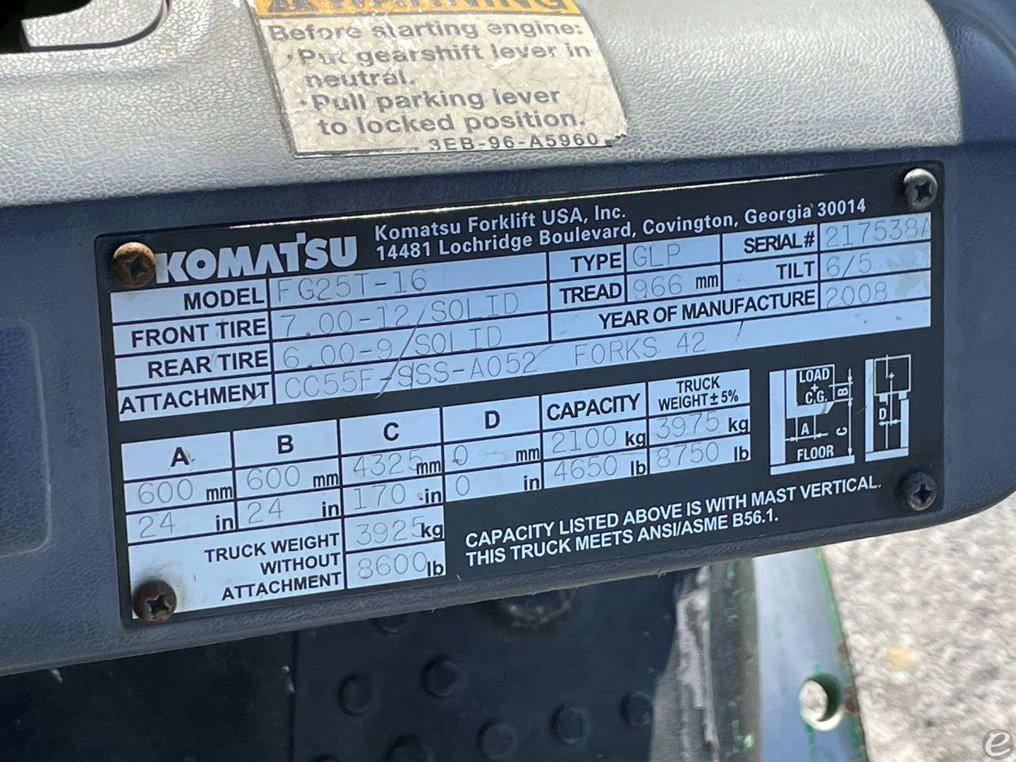 2008 Komatsu FG25T-16