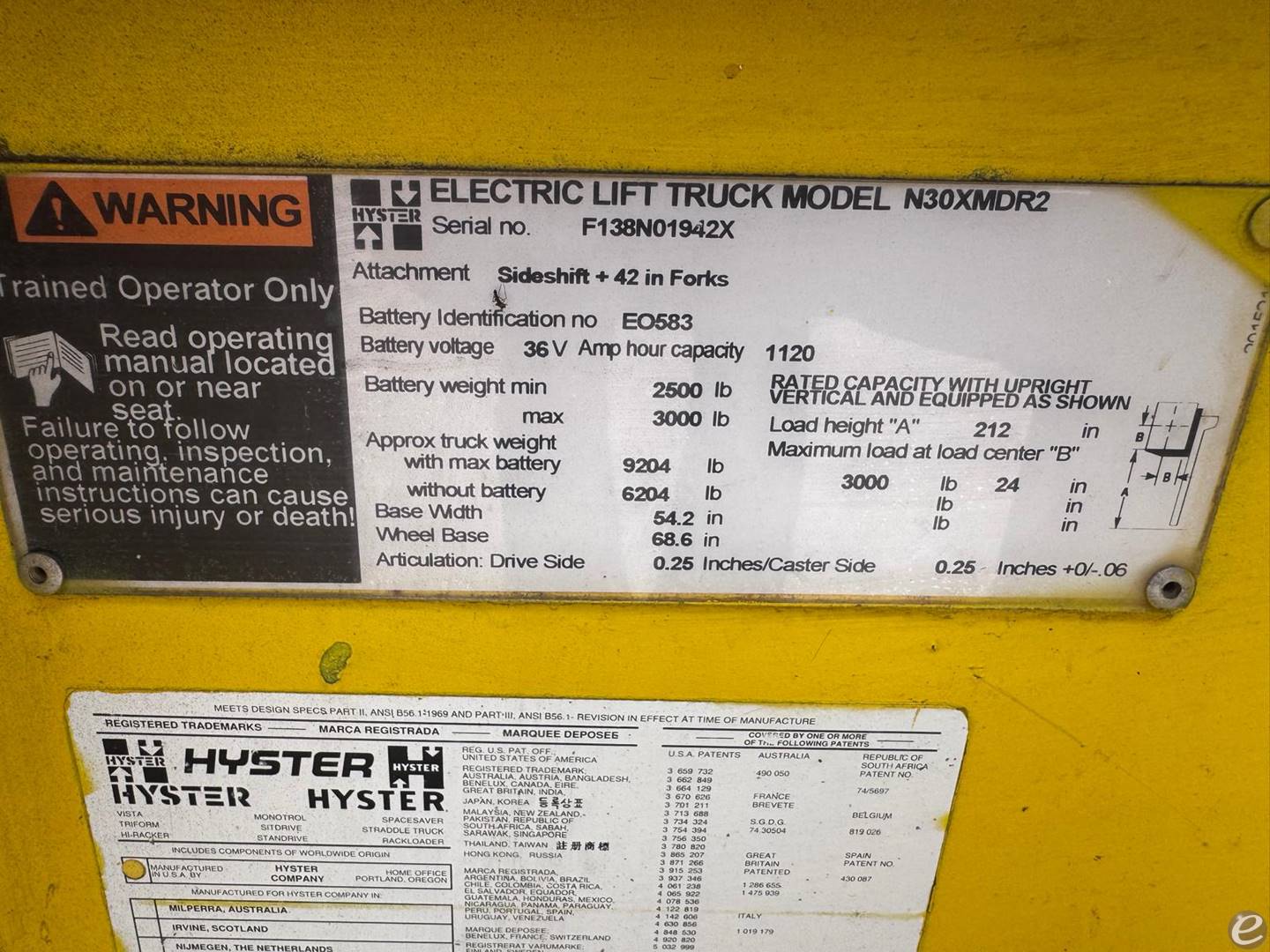 2000 Hyster N30XMDR-240