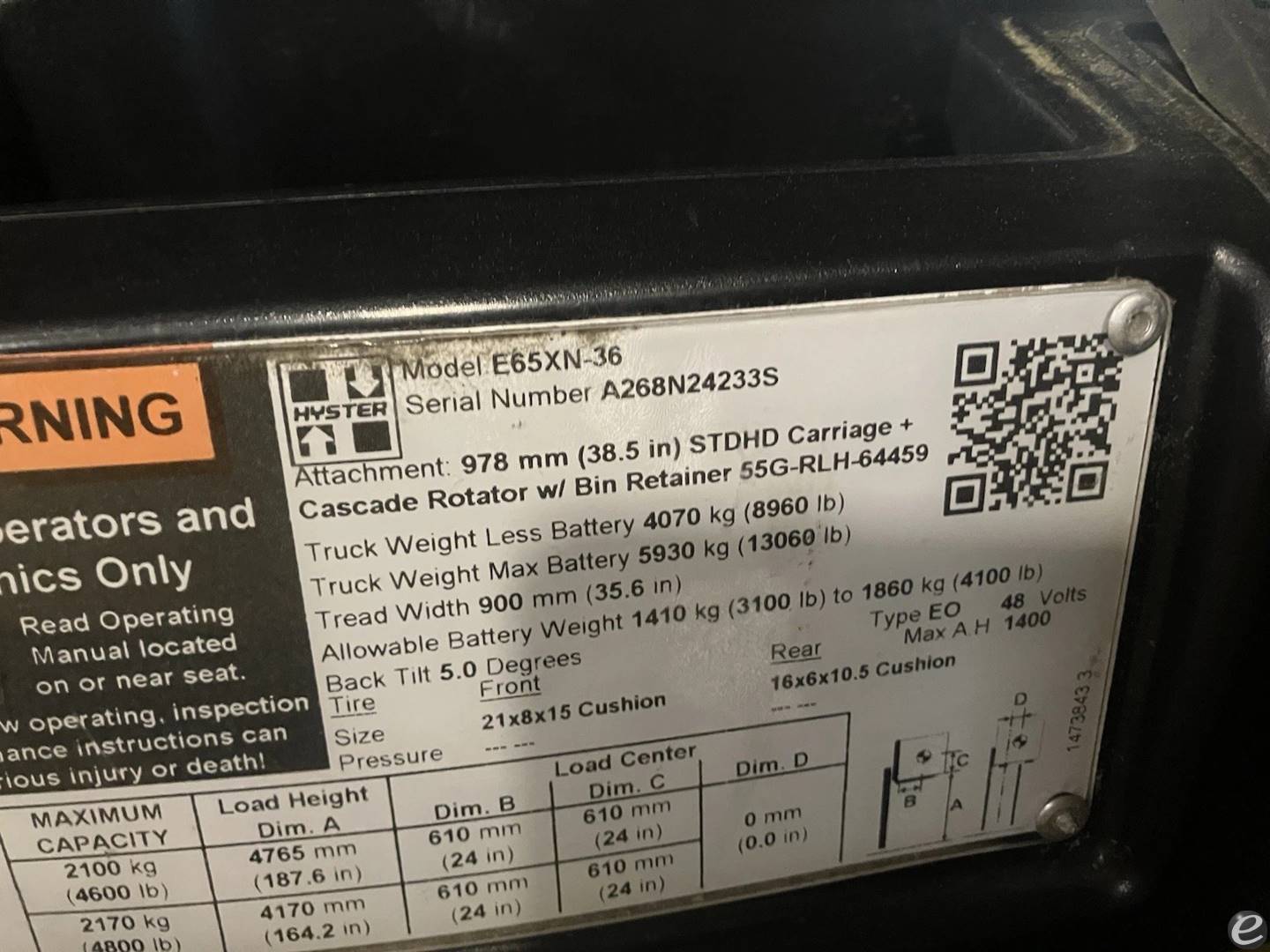 2020 Hyster E65XN-36
