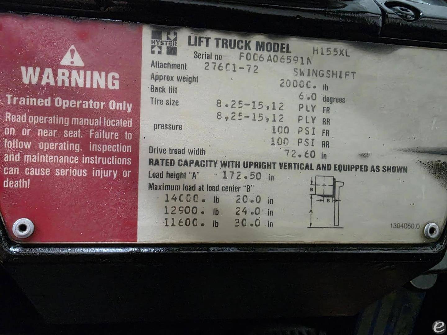 1992 Hyster H155XL