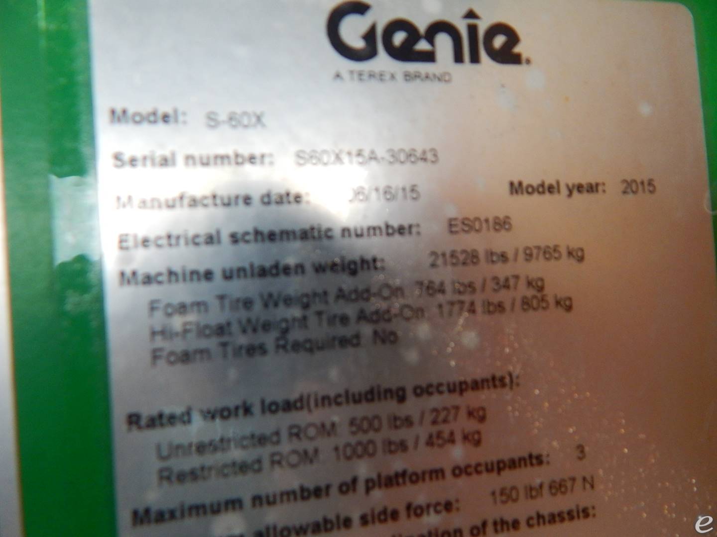2015 Genie S60X