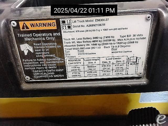 2017 Hyster E50XN