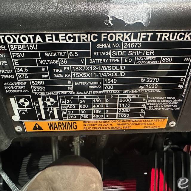 2022 Toyota 8FBE15U