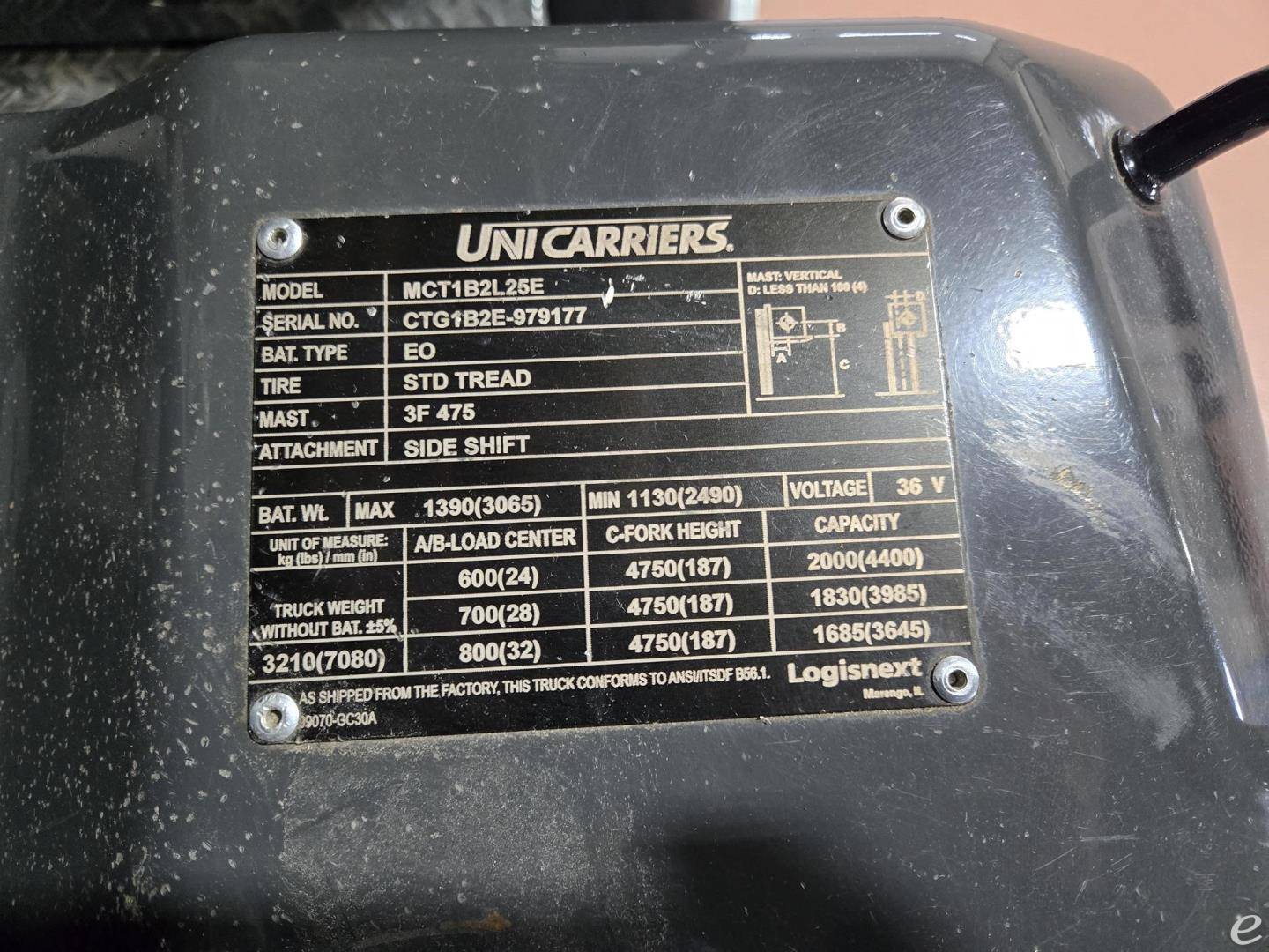 2022 Unicarriers MCT1B2L25E
