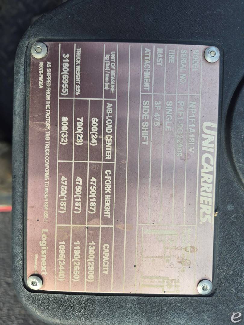 2022 Unicarriers PF35LP