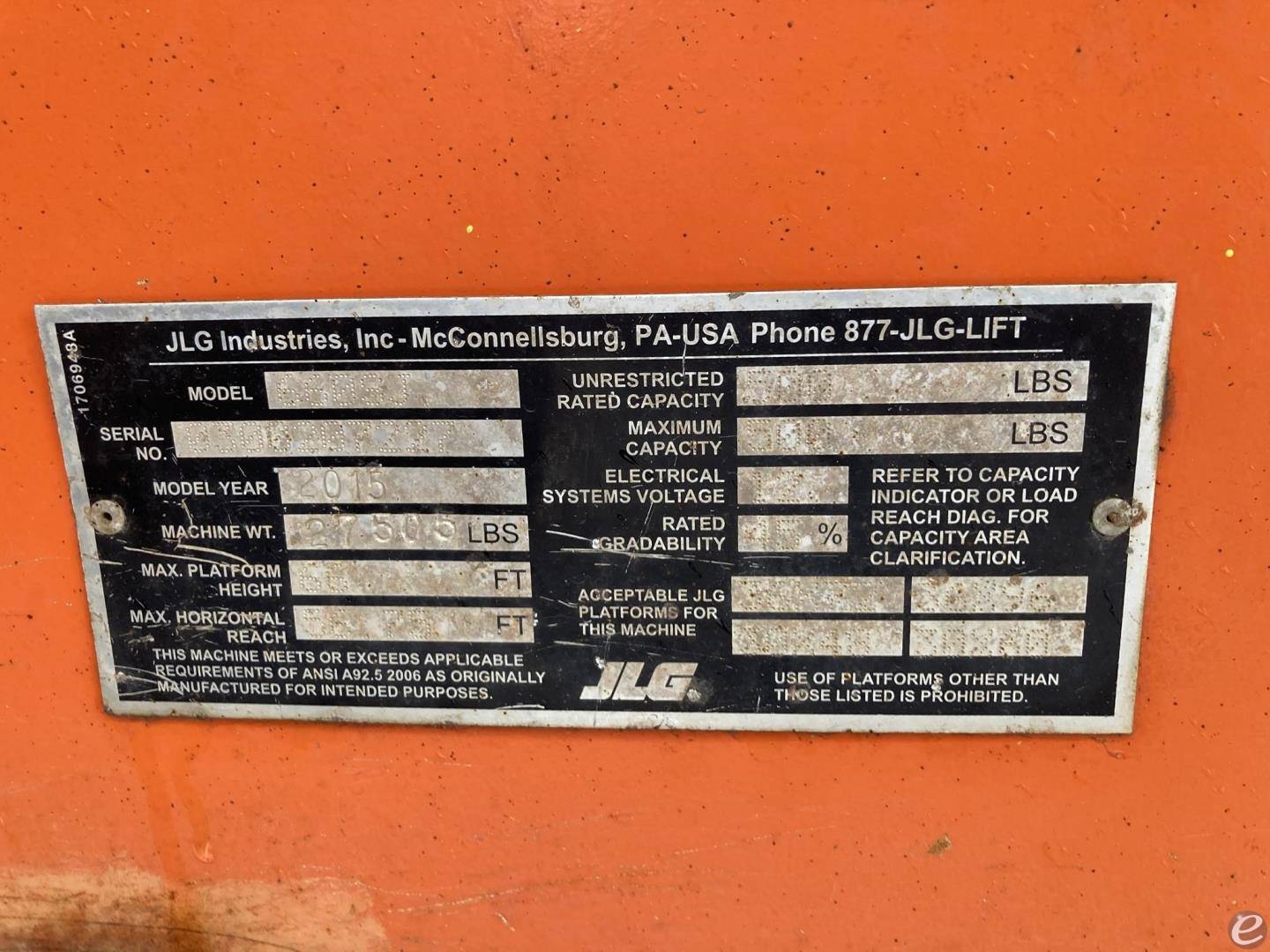 2015 JLG 660SJ