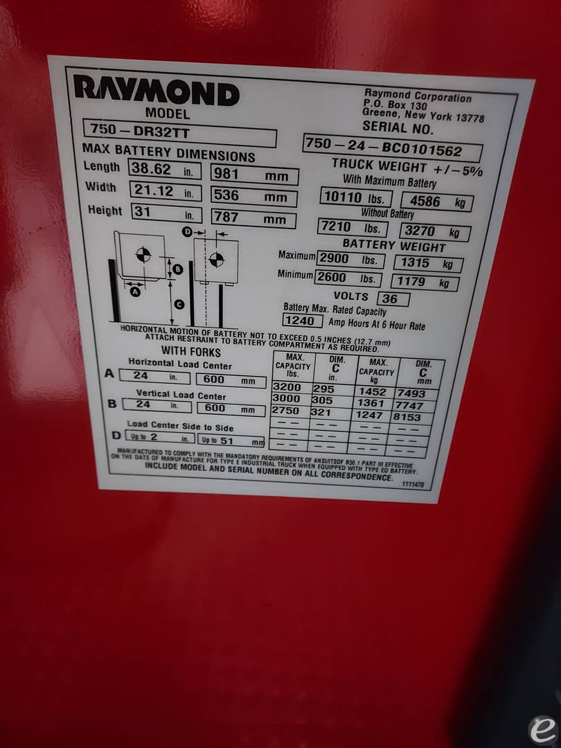 2024 Raymond 750-DR32TT