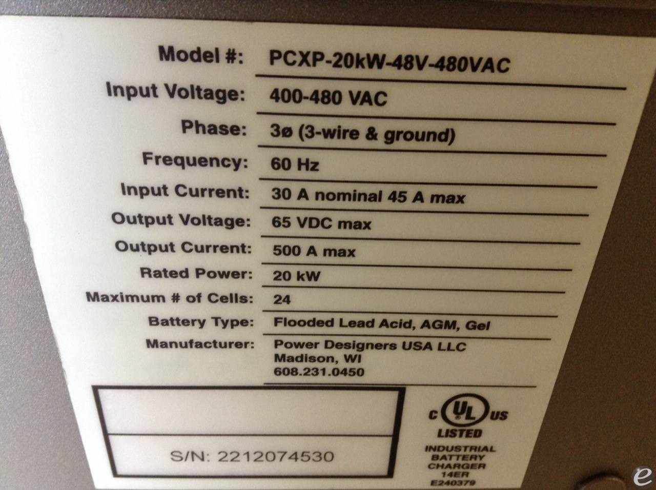 Powerhouse PCXP-20KW-48V-480VAC