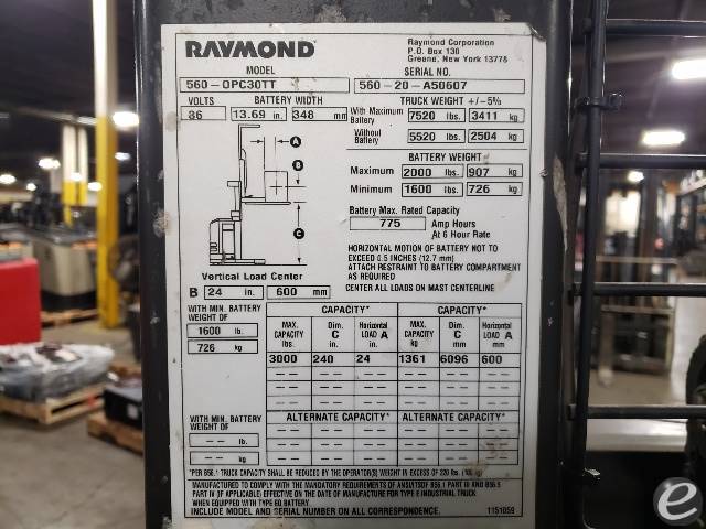 2020 Raymond 560-OPC30TT