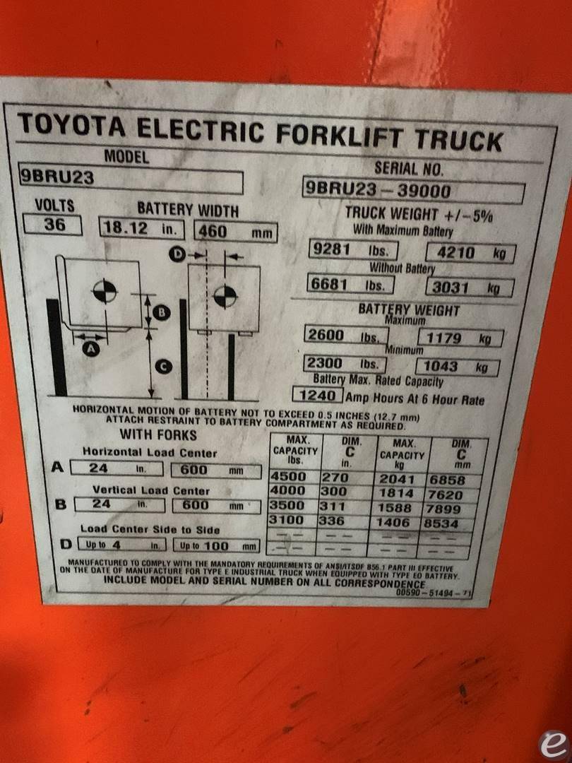 2018 Toyota 9BRU23 Electric Reach Truck - 123Forklift