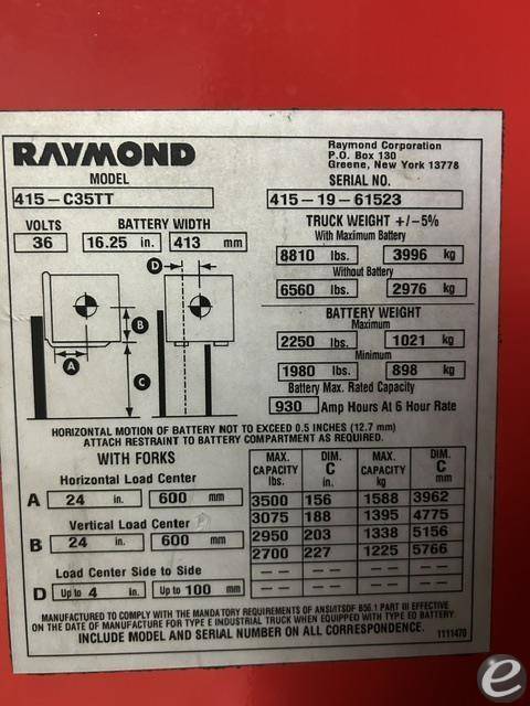 2019 Raymond 415C35TT