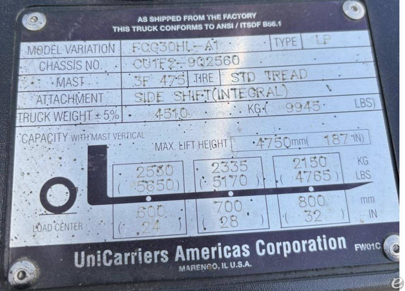 2014 Unicarriers FCG30HL-A1