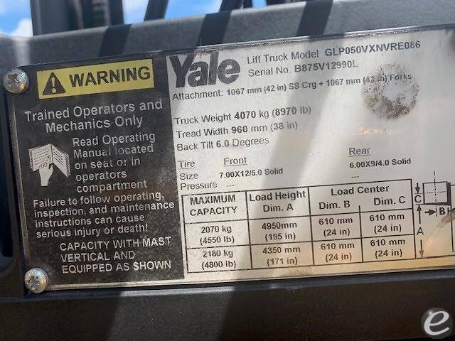 2013 Yale GP050VX LP Gas Forklift - 123Forklift