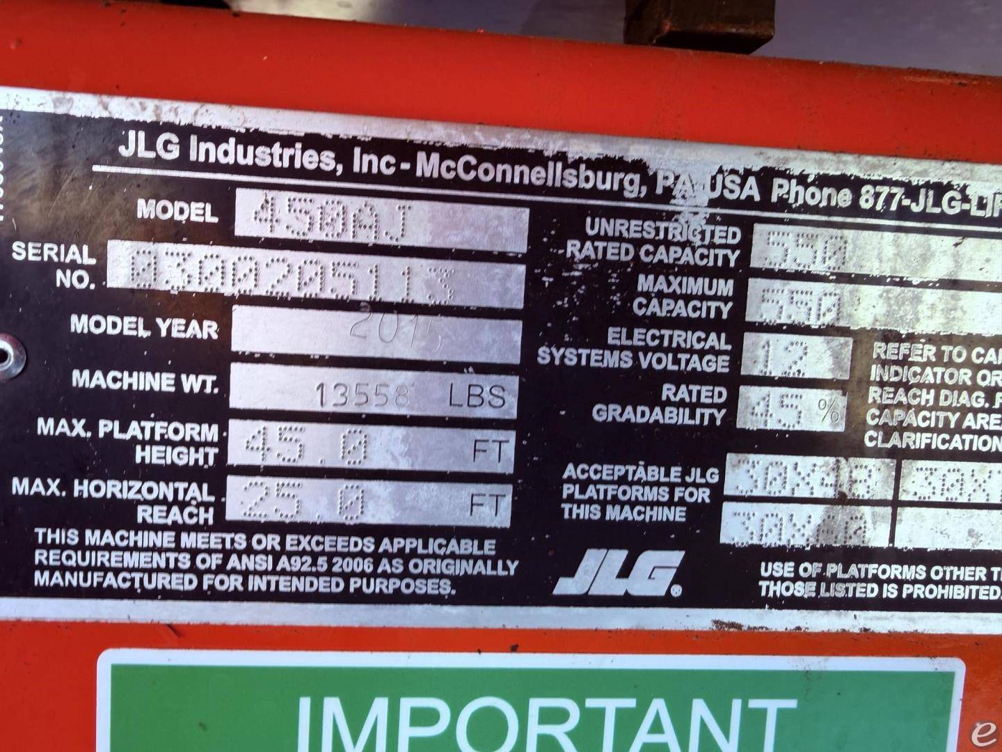 2015 JLG 450AJ