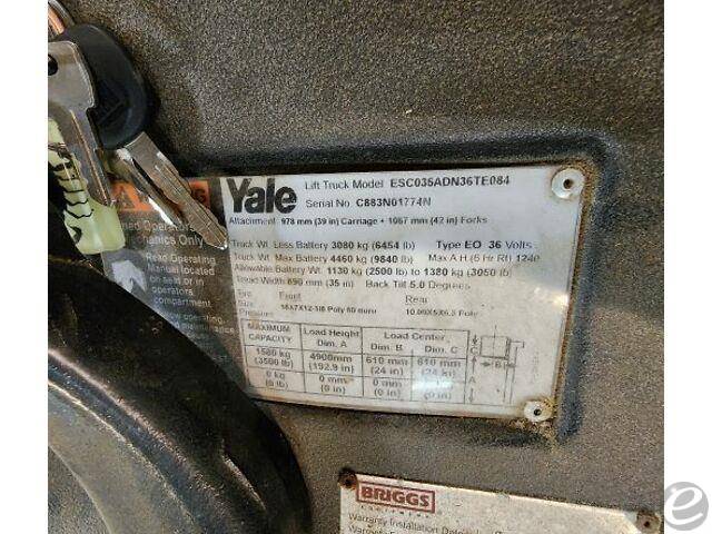 2015 Yale ESC035AD Electric Forklift - 123Forklift