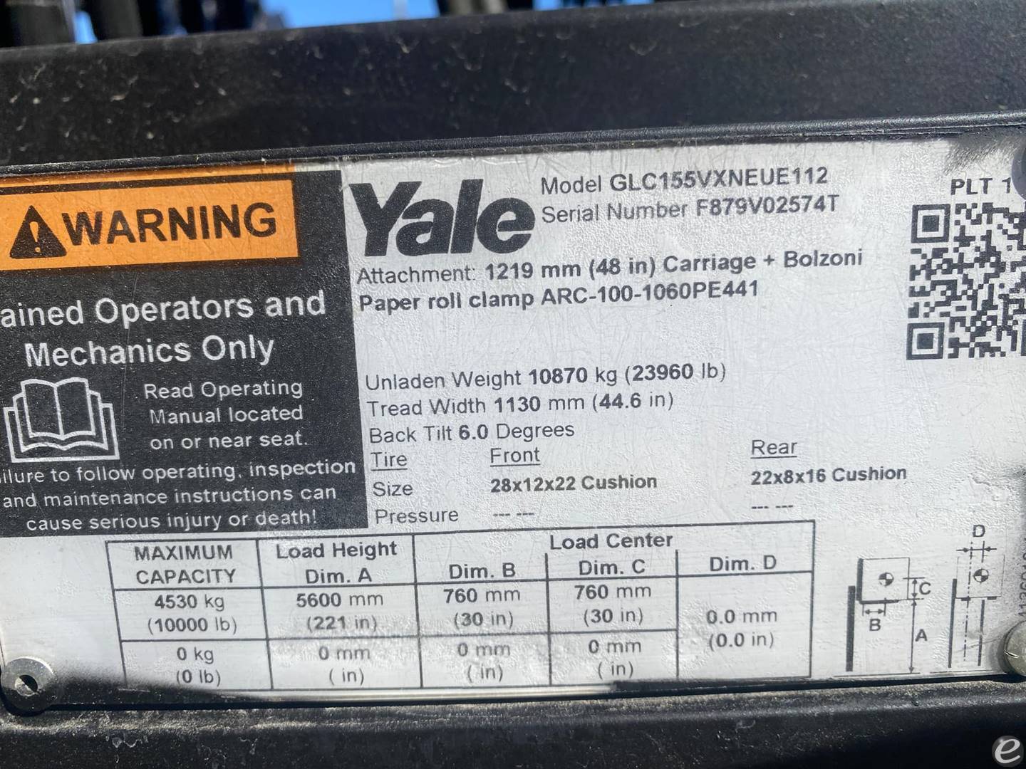 2019 Yale GLC155VXNEUE112