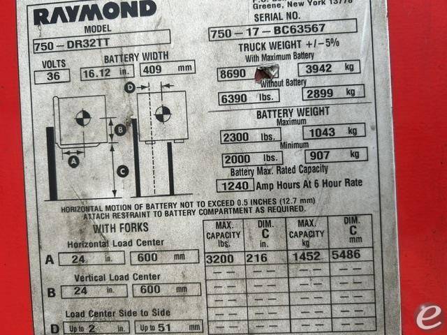 2017 Raymond 750DR32TT