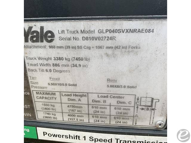 2017 Yale GP040SVX LP Gas Forklift - 123Forklift