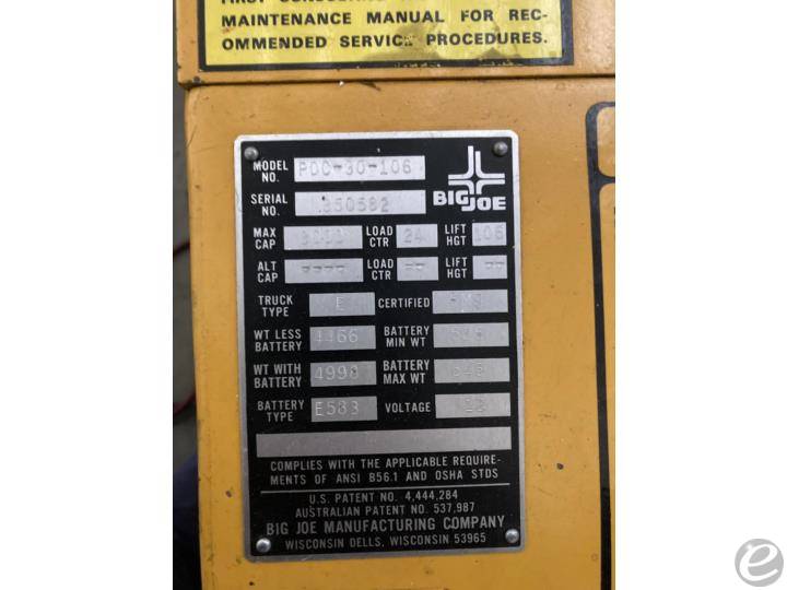 1995 Big Joe PDC-30-106