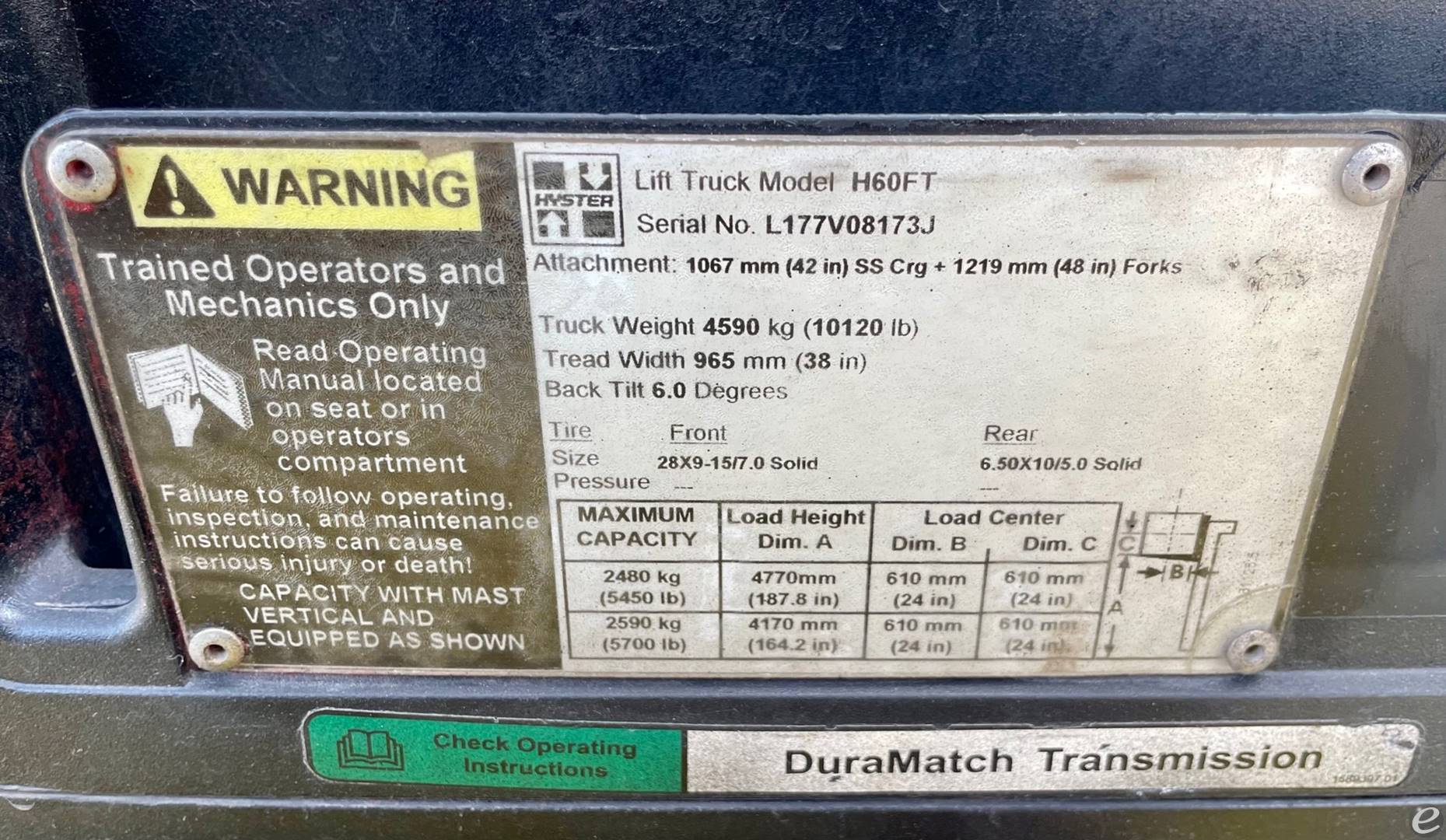 2011 Hyster H60FT LP Gas Forklift - 123Forklift