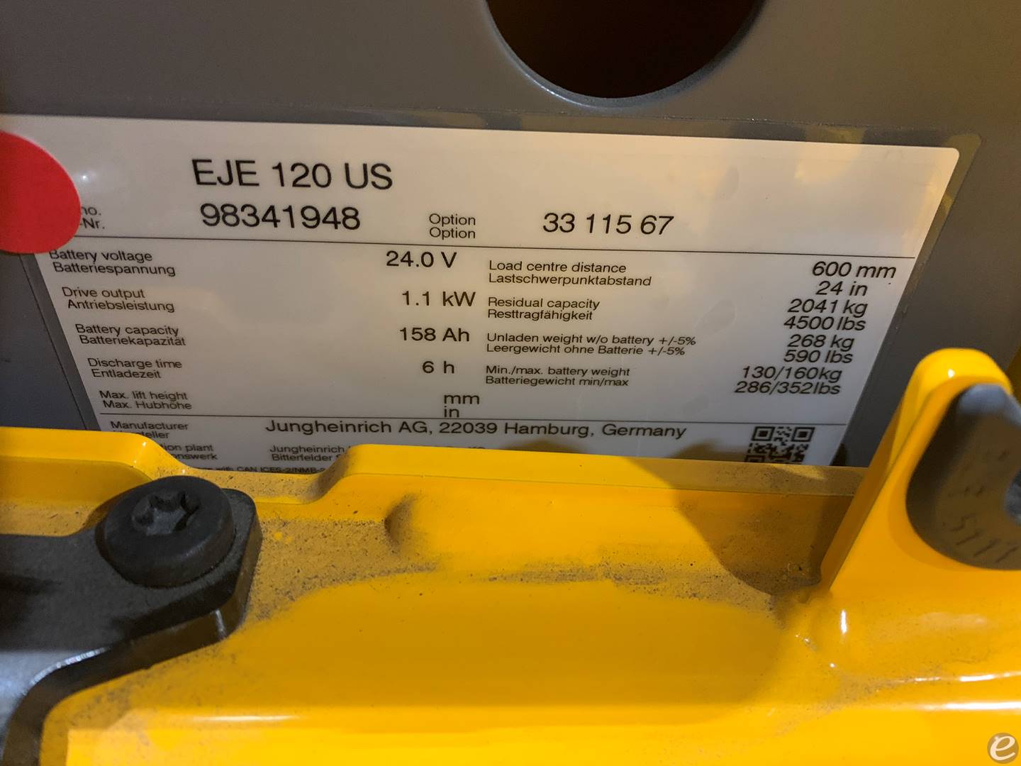 2022 Jungheinrich EJE120A Electric ...
