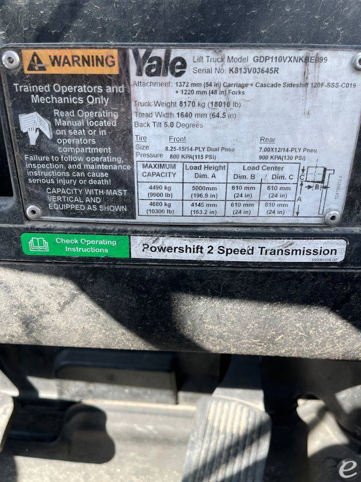 2017 Yale GDP110VX