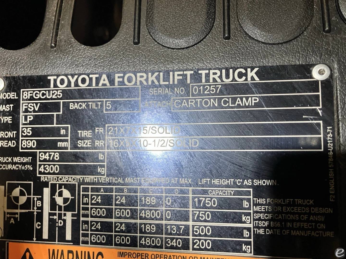 2019 Toyota 8FGCU25
