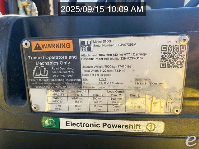 2021 Hyster S100FT