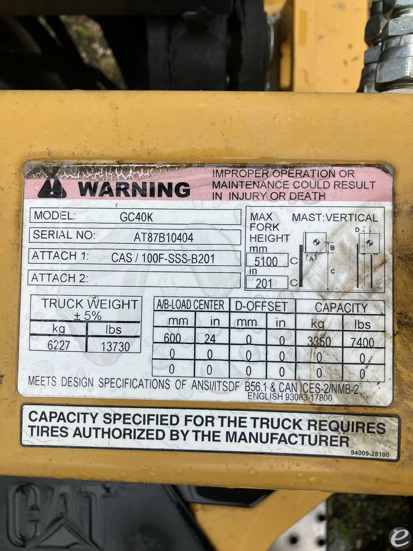 2018 Cat GC40K