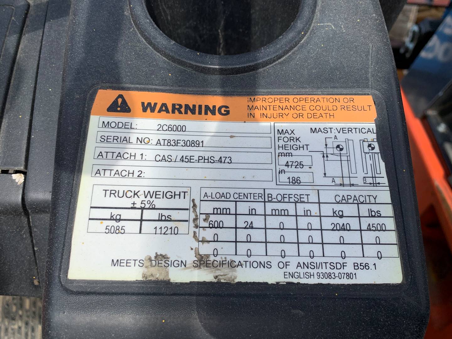 2014 LP Gas Cat 2C6000 Cushion Tire 4 Wheel Sit Down (Indoor Warehouse)